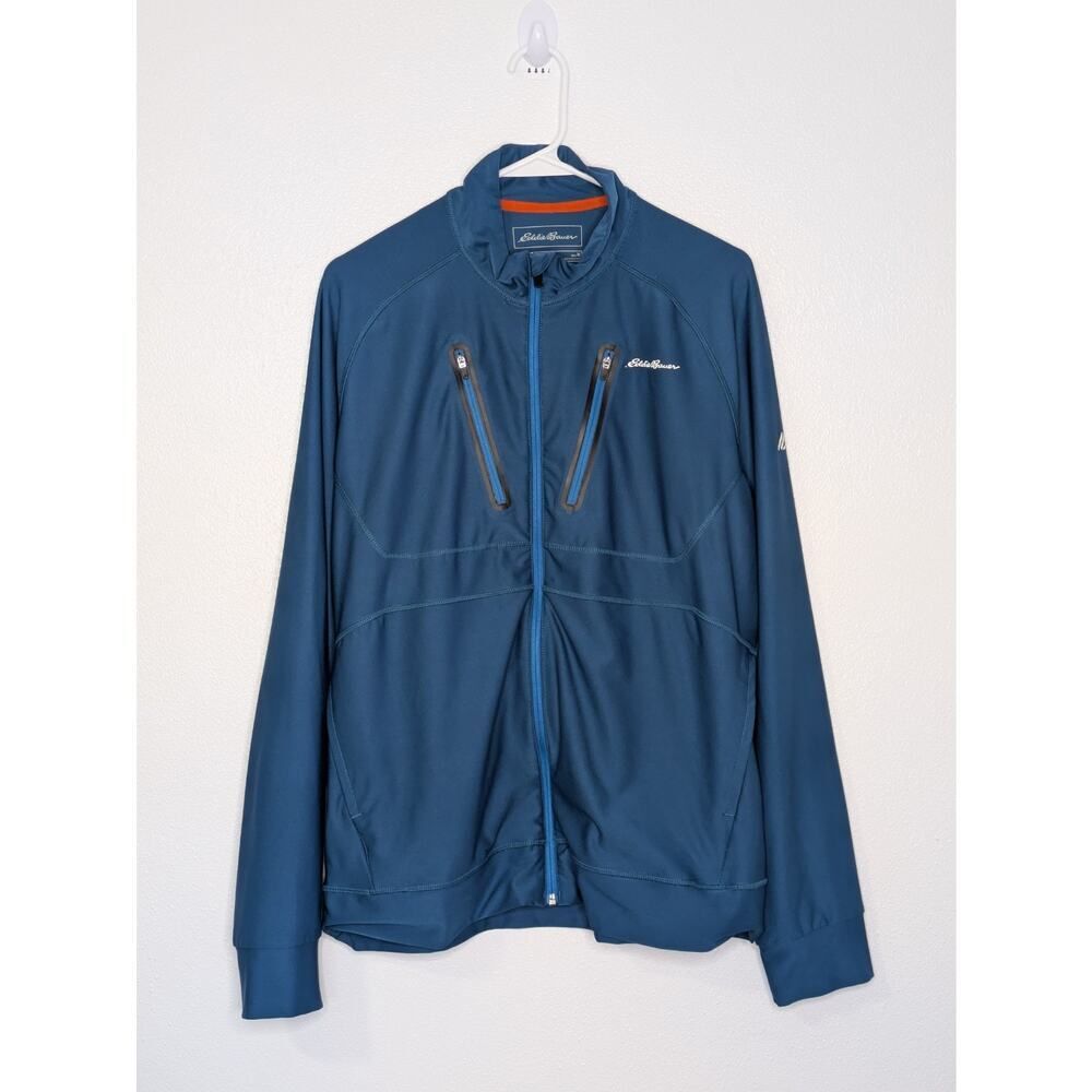 Eddie Bauer Motion Men Activewear Full Zip Blue Jacket Size Medium